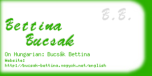 bettina bucsak business card