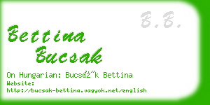 bettina bucsak business card